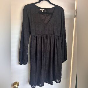 Maurices Black Textured Long Sleeve Dress